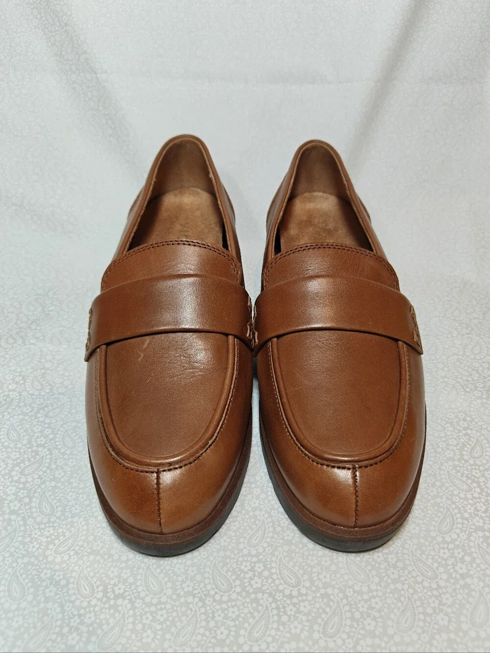 Vionic Cleo Leather Lug Sole Slip On Brown Loafers Arch Support Comfy Women 6.5